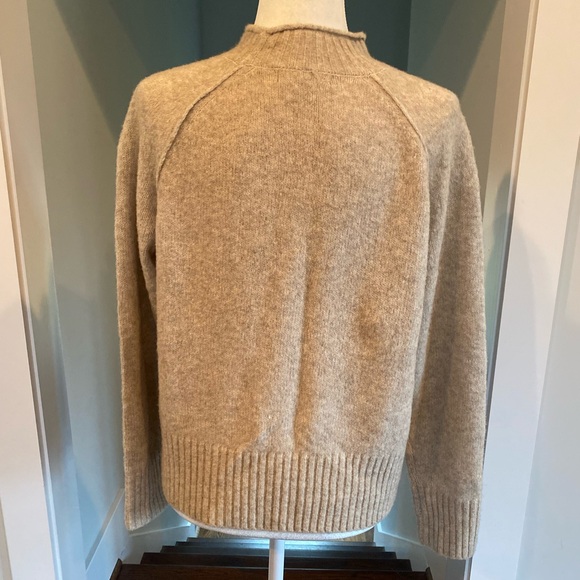 NWOT-Banana Republic tan mock turtleneck wool blend sweater-size small. - Picture 3 of 5